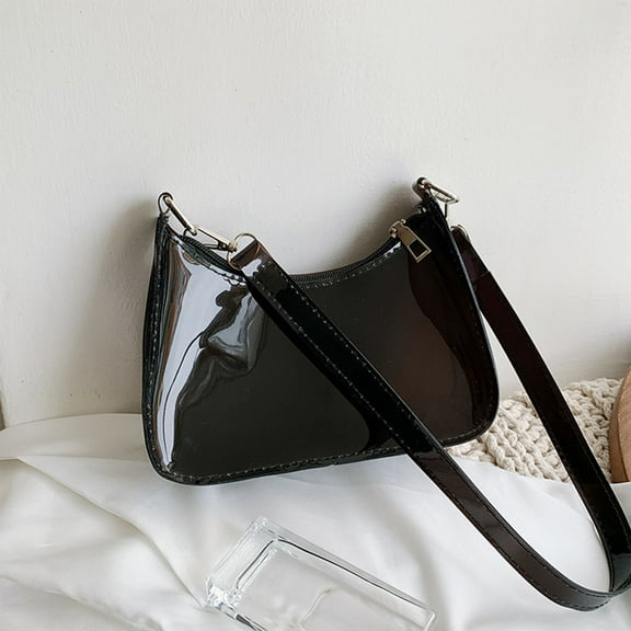 STAGA Fashion Vintage Ladies Solid Color Clear Underarm Bag Casual Women Hobos Handbag