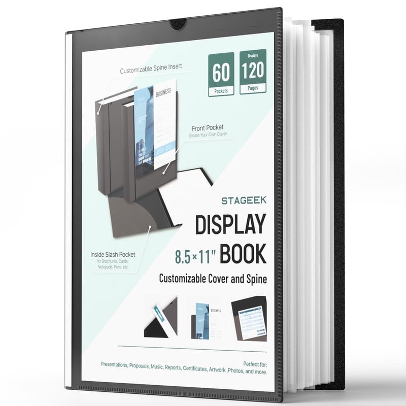 STAGEEK 60-Pocket Portfolio Binder Display 120 Pages, 8.5x11 Binder ...