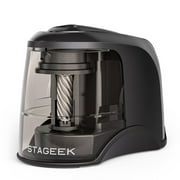 STAGEEK Electric Pencil Sharpener, Automatic Pencil Sharpener Plug in for No.2,Colored Pencils(6-8mm), USB or Battery Operated Pencil Sharpener for Office, Home (Black)
