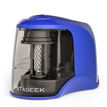 STAGEEK Electric Pencil Sharpener Automatic, Plug - in or USB/Battery Operated. Works for No.2/Colored Pencils (6-8mm) Blue