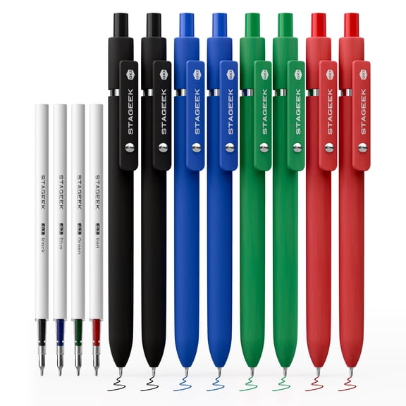 STAGEEK GX3 Colorful Gel Pens, 8 Pcs Colored Pens Fine Point Smooth Writing Pens