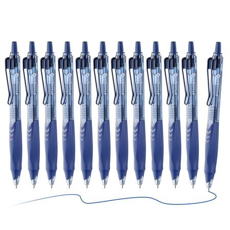 STAGEEK 12 Pack Blue Gel Pens, Quick Dry Blue Ink Pen, 0.5mm Fine Point Retractable Smooth Writing Pens for Journaling, Writing, Business Gel Pen for Office Home Supplies(Blue)