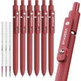 thumbnail image 1 of STAGEEK Red Gel Pens GX3, 6Pcs Quick Dry Red Ink Pens with 3 Extra Refills, Fine Point Retractable Smooth Writing Pens for Journaling, Writing, Note Taking,Nurse Aesthetic, Office, 1 of 9