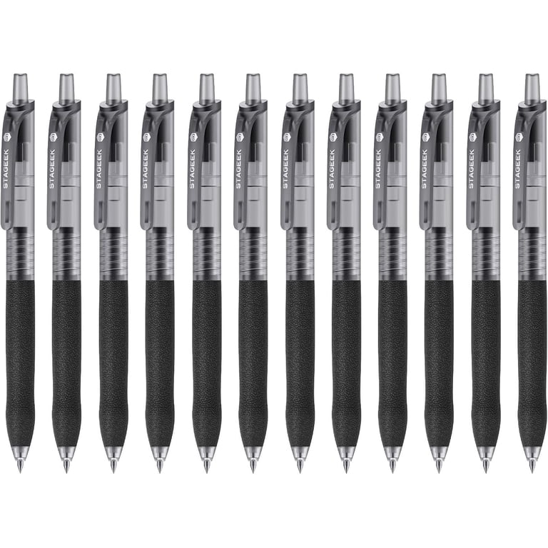 FIOVER Gel Pens 6-Pack — 0.5mm Fine Point Black Ink, Soft Grip, Retractable For Journaling & Notes