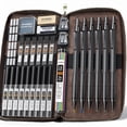 thumbnail image 1 of 30PCS Black Metal Mechanical Pencil Set in Leather Case, 0.5/0.7/0.9/2.0mm Art Drafting Pencils with 16 Tubes Graphite Leads (6B 4B 2B HB 2H 4H) & Colored Refills for Sketching, Drawing, Writing, 1 of 8