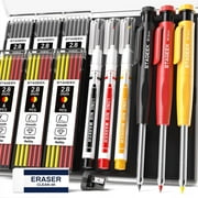 STAGEEK 2.8mm Carpenter Pencils, 3PCS with Sharpener, 2B, Red, Black, Yellow, 3 Count, 1 Pack