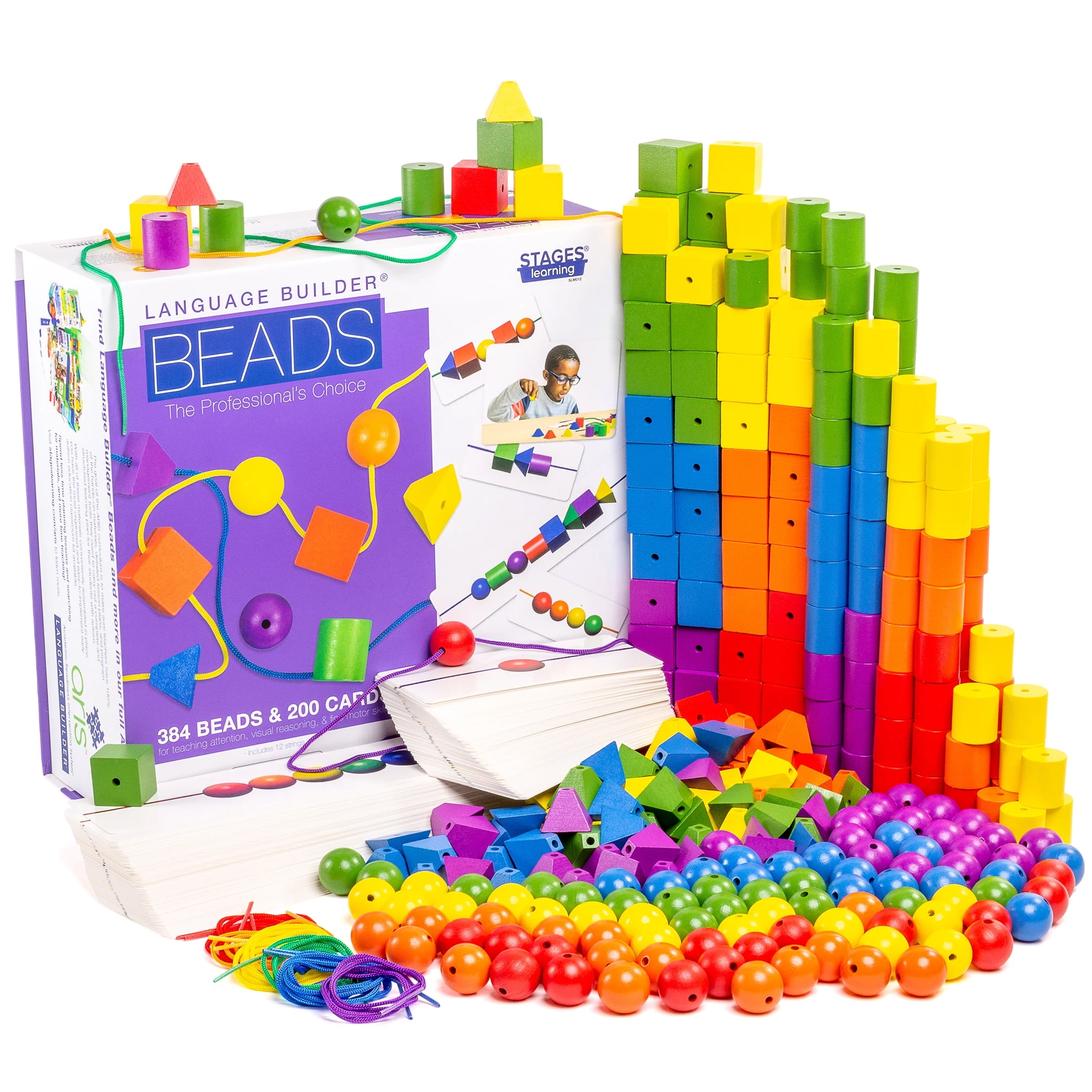 Stages Learning Materials Language Builder Stringing Beads, Classroom Set of 384