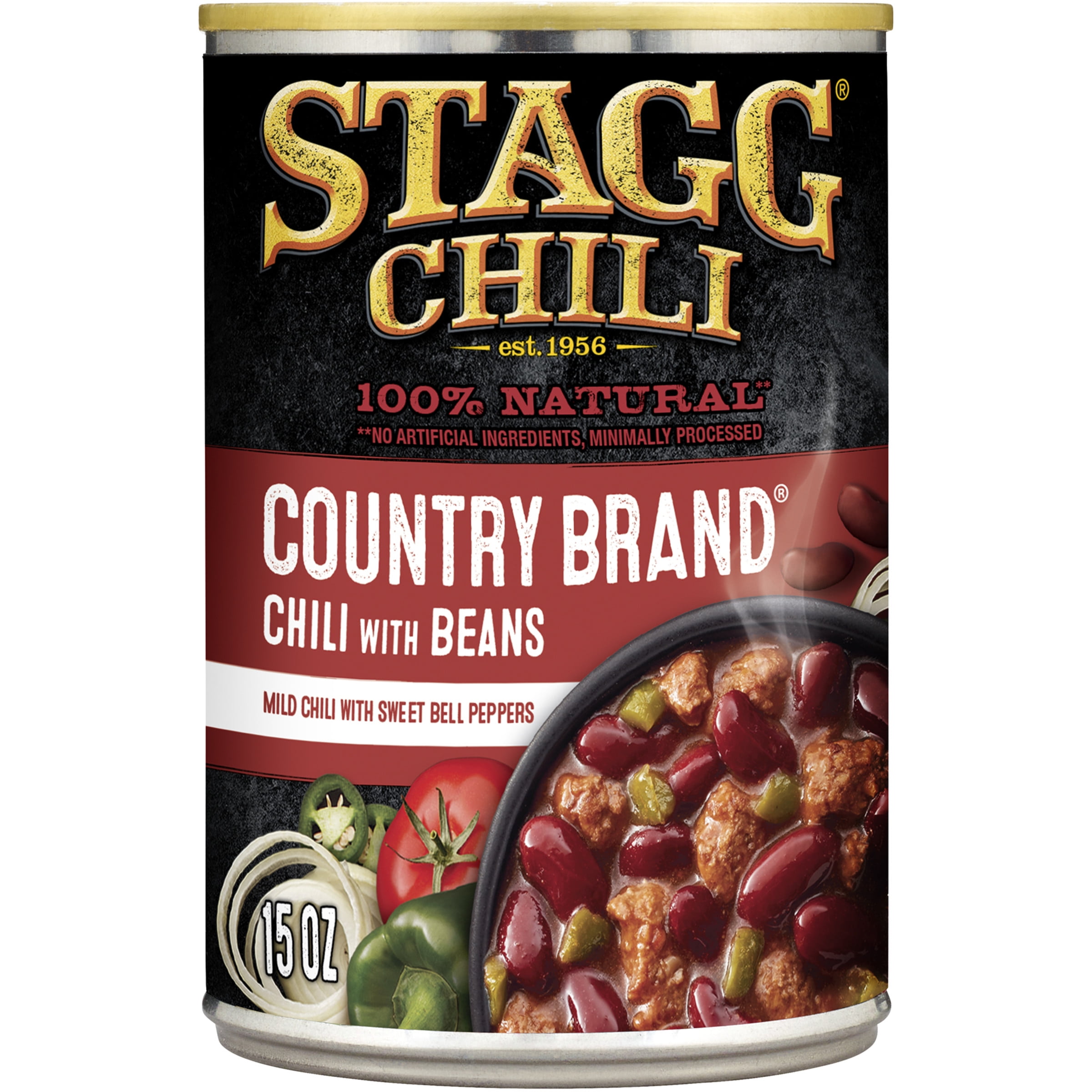 STAGG COUNTRY BRAND Chili with Beans, Canned Chili, Shelf Stable, 15 oz
