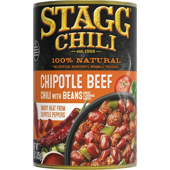 STAGG Chipotle Beef Chili with Beans, 15 oz Steel Can