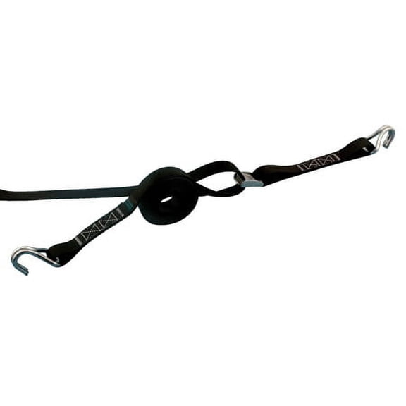 STAINLESS 1" CAM BUCKLE ASSEMBLY TIE DOWN W/J HOOKS, 20', BLUE