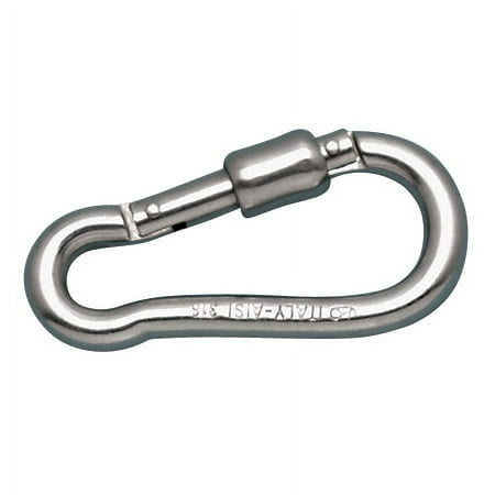 STAINLESS EXT CARABINER CLIP - SLIDE LOCK, 3/8" X 4", 316 SS
