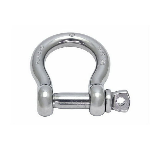 STAINLESS FORGED BOW SHACKLE WITH SCREW PIN, 15/32" 316 SS