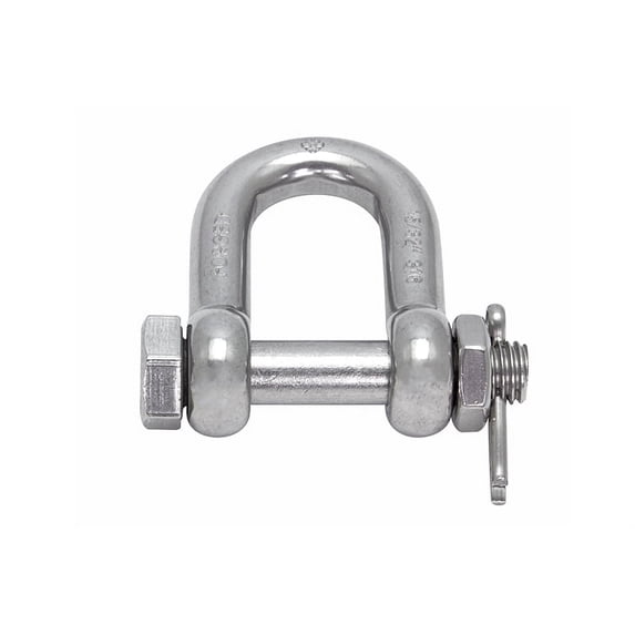 STAINLESS FORGED D SHACKLE WITH BOLT, 3/4" 316 SS