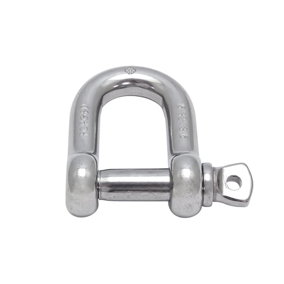 STAINLESS FORGED D SHACKLE WITH SCREW PIN, 15/32" 316 SS