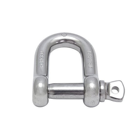 STAINLESS FORGED D SHACKLE WITH SCREW PIN, 5/8" 316 SS