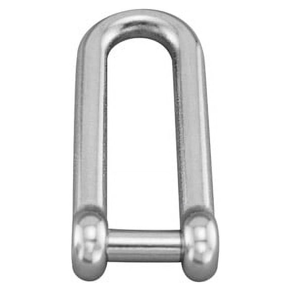 STAINLESS LONG D SHACKLE WITH NO SNAG PIN 1/2" 316 SS
