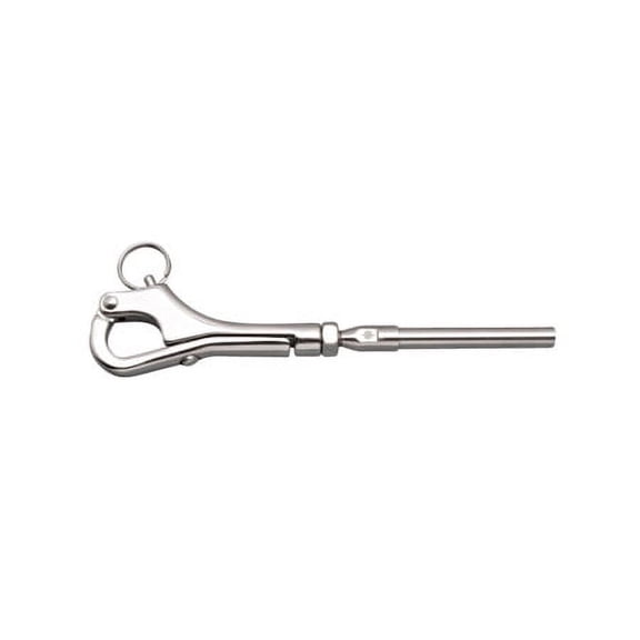 STAINLESS PELICAN HOOK W/ SWAGE, 3/16" WIRE, 316 SS