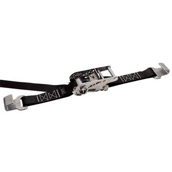 STAINLESS RATCHET ASSEMBLY TIE DOWN W/HOOKS, BLUE 1"X12"X16', 304 SS