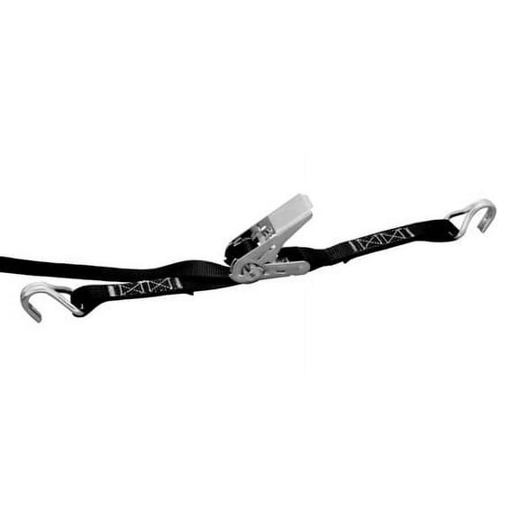 STAINLESS RATCHET ASSEMBLY TIE DOWN W/J HOOKS, BLACK 1"X12"X20', 304 SS