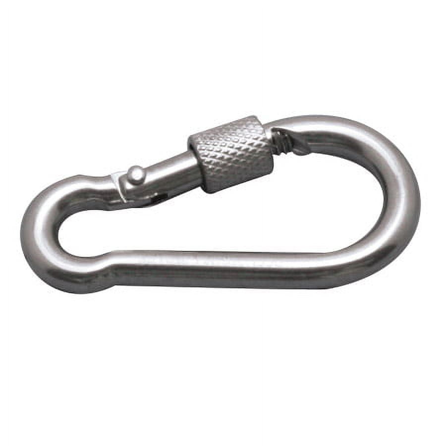 STAINLESS SCREW LOCK CARABINER SPRING CLIP, 1/4" X 23/8", 316 SS