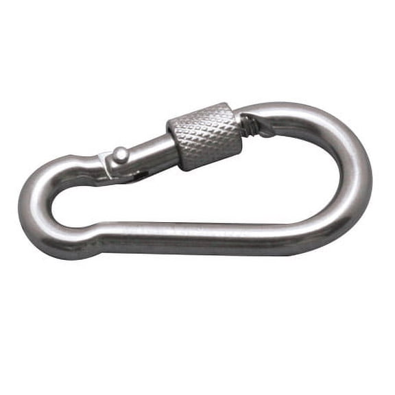 STAINLESS SCREW LOCK CARABINER SPRING CLIP, 1/4" X 2-3/8", 316 SS