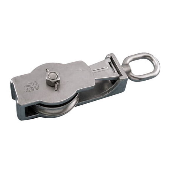 STAINLESS SEINE BLOCK WITH EYE, WIRE 4", 316 SS