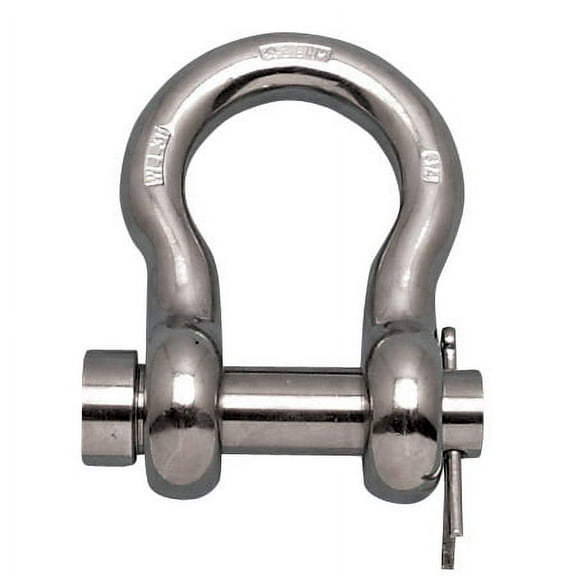 STAINLESS STEEL 316-NM ANCHOR SHACKLE 5/8" W/ROUND PIN (S0116-RP16)