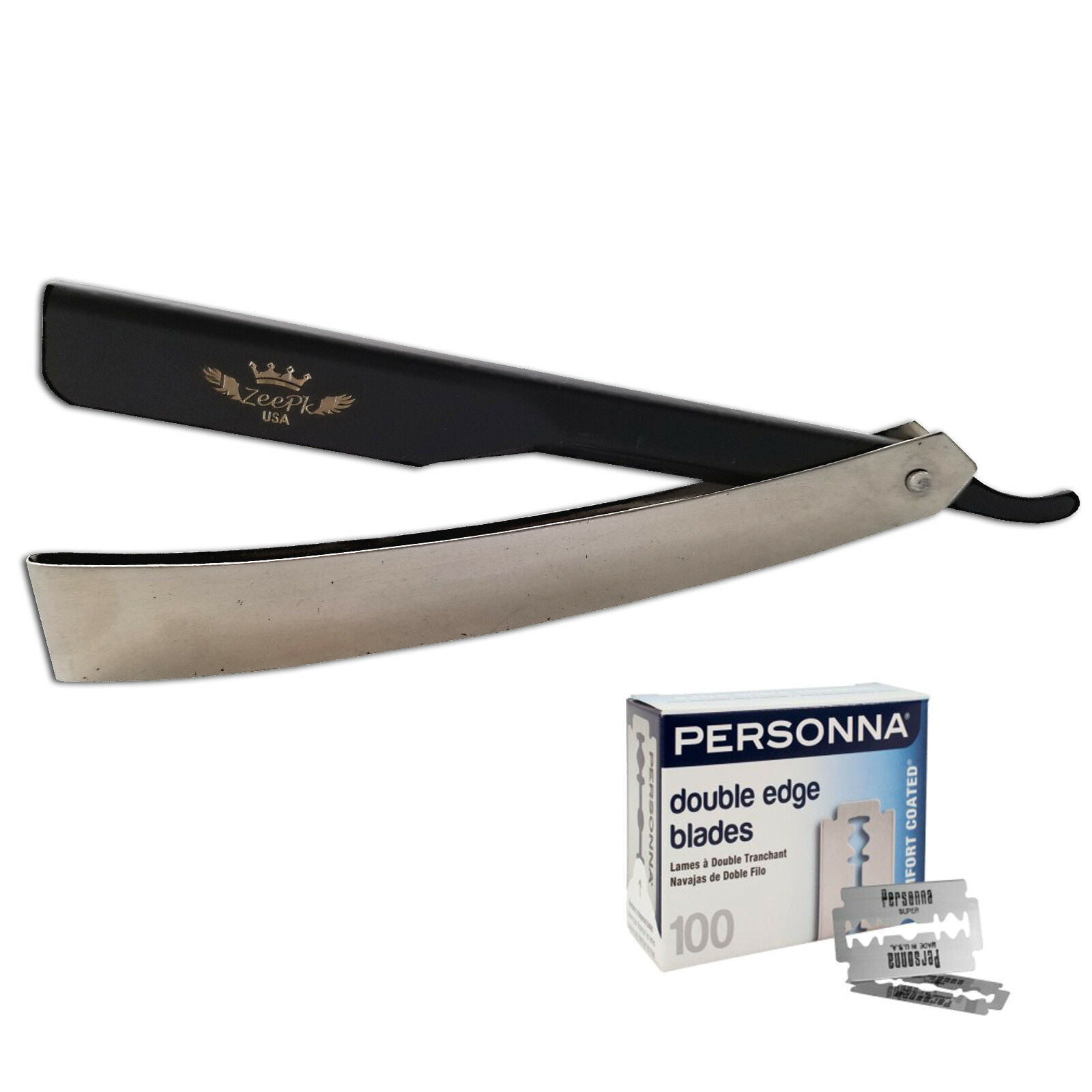 STAINLESS STEEL BARBER STRAIGHT EDGE CUT THROAT HAIR SHAVING FOLDING KNIFE RAZOR