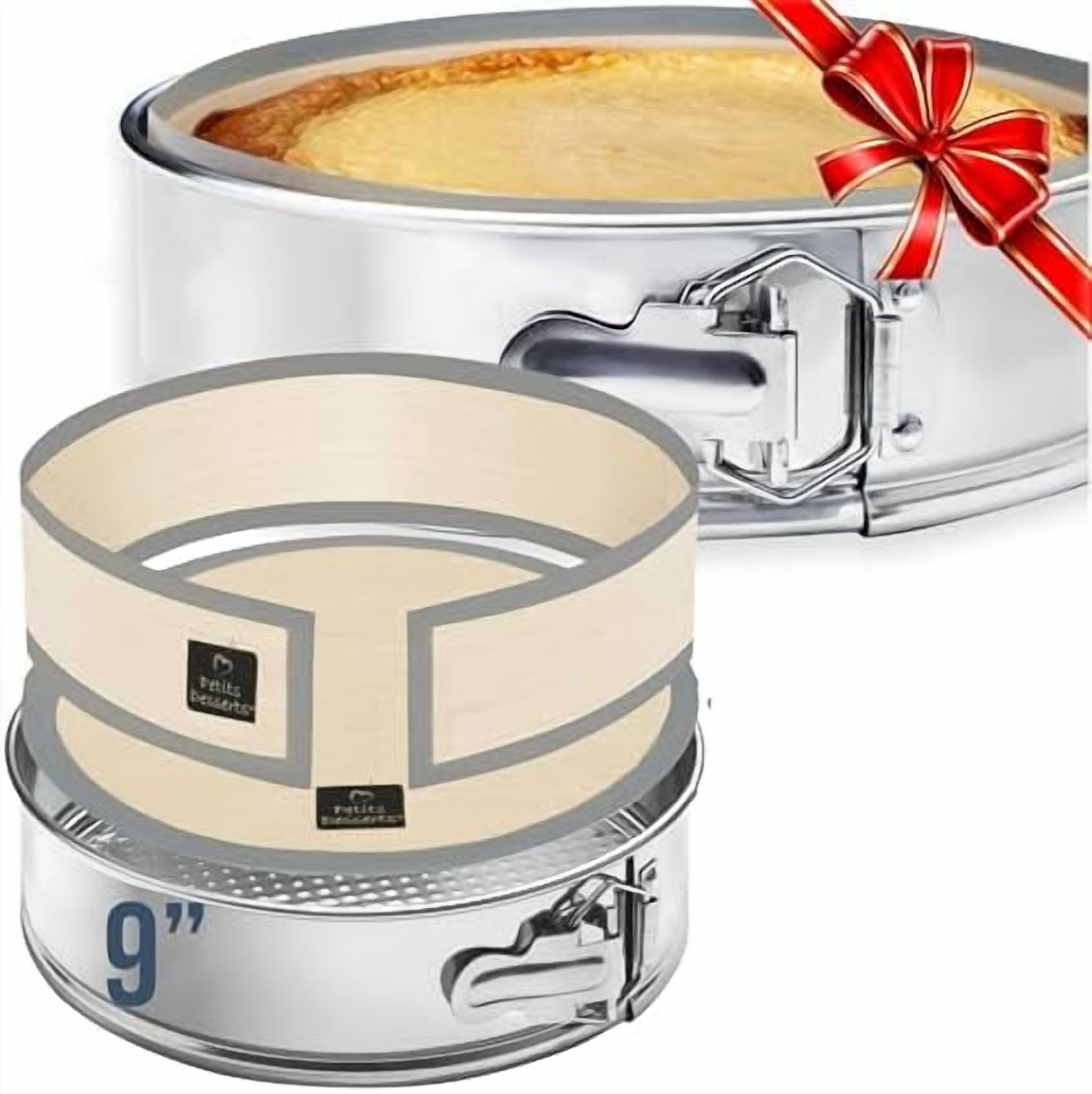 STAINLESS STEEL Springform Pan with REUSABLE Nonstick Silicone Liner ...