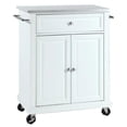 thumbnail image 1 of STAINLESS STEEL TOP PORTABLE KITCHEN CART/ISLAND IN WHITE FINISH, 1 of 7