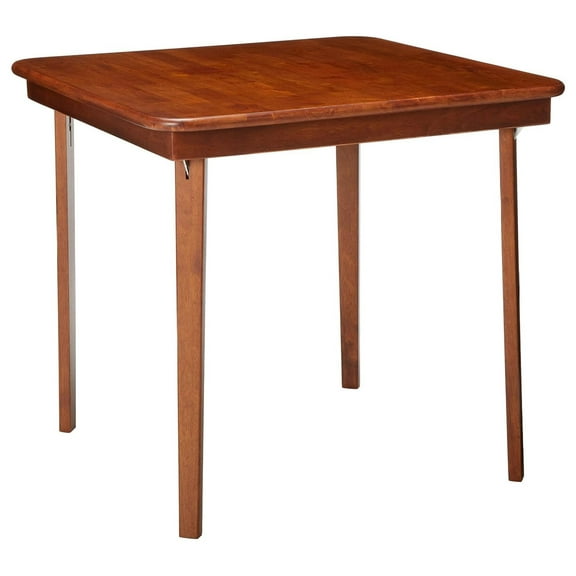 STAKMORE Straight Edge 32" Square Folding Card Table, Cherry Finish