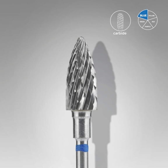 STALEKS PRO Carbide Nail Drill Bit Pine Cone Blue EXPERT Head Diameter 6 mm / working part 14 mm