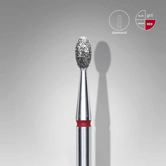 STALEKS PRO Diamond Nail Drill Bit Olive EXPERT Head Diameter 2,5 mm / Working Part 5 mm