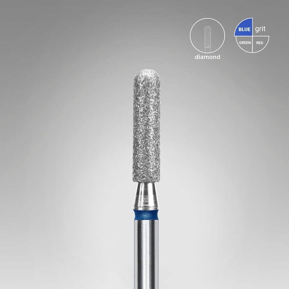 STALEKS PRO Diamond Nail Drill Bit (Rounded Cylinder) EXPERT Head Diameter 2,5 mm / working part 10 mm