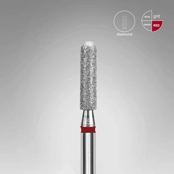 STALEKS PRO Diamond Nail Drill Bit (Rounded Cylinder) EXPERT Head Diameter 2,5 mm / working part 10 mm