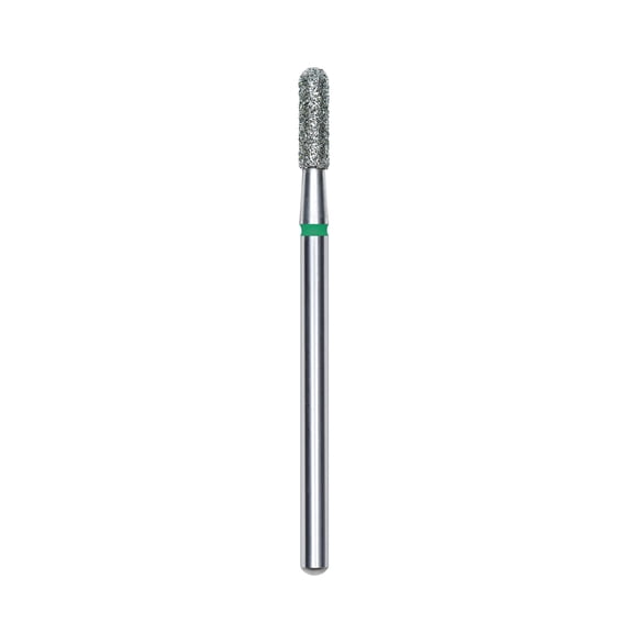 STALEKS PRO Diamond nail drill bit (cylinder) rounded green | Set of 1 pcs (FA30G023/8)