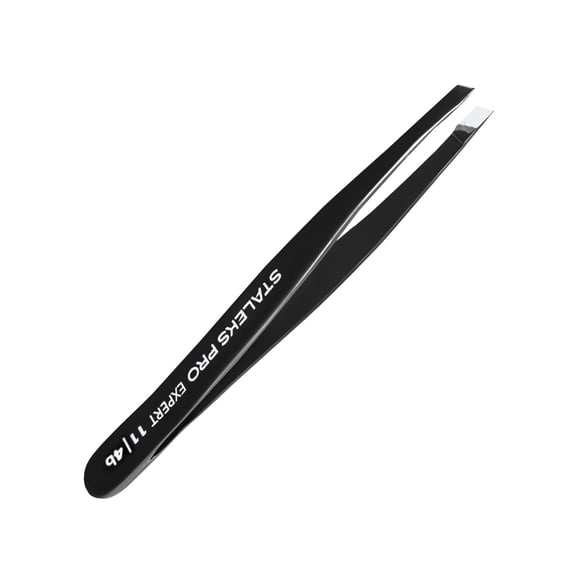 STALEKS PRO Eyebrow Tweezers Black EXPERT 11 TYPE 4b (Narrow Beveled)