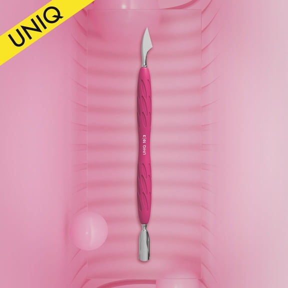 Manicure Pusher With Silicone Handle "Gummy" UNIQ 10 TYPE 3 (Narrow Rounded Pusher + Hatchet) -PQ-10/3