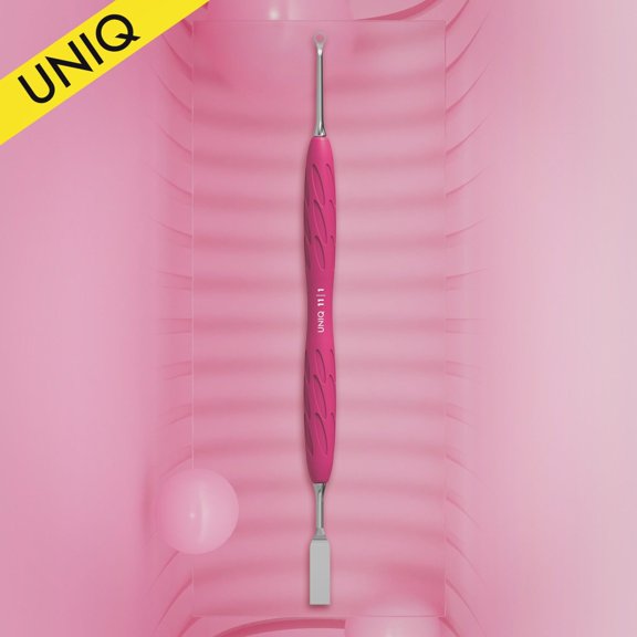 Manicure Pusher With Silicone Handle "Gummy" UNIQ 11 TYPE 1 (Flat Straight Pusher + Ring) PQ-11/1