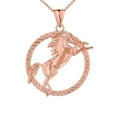 thumbnail image 1 of STALLION HORSE ROPE PENDANT NECKLACE IN ROSE GOLD :  14K  Pendant with 20" chain, 1 of 1