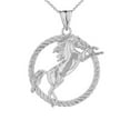 thumbnail image 1 of STALLION HORSE ROPE PENDANT NECKLACE IN WHITE GOLD, 1 of 1