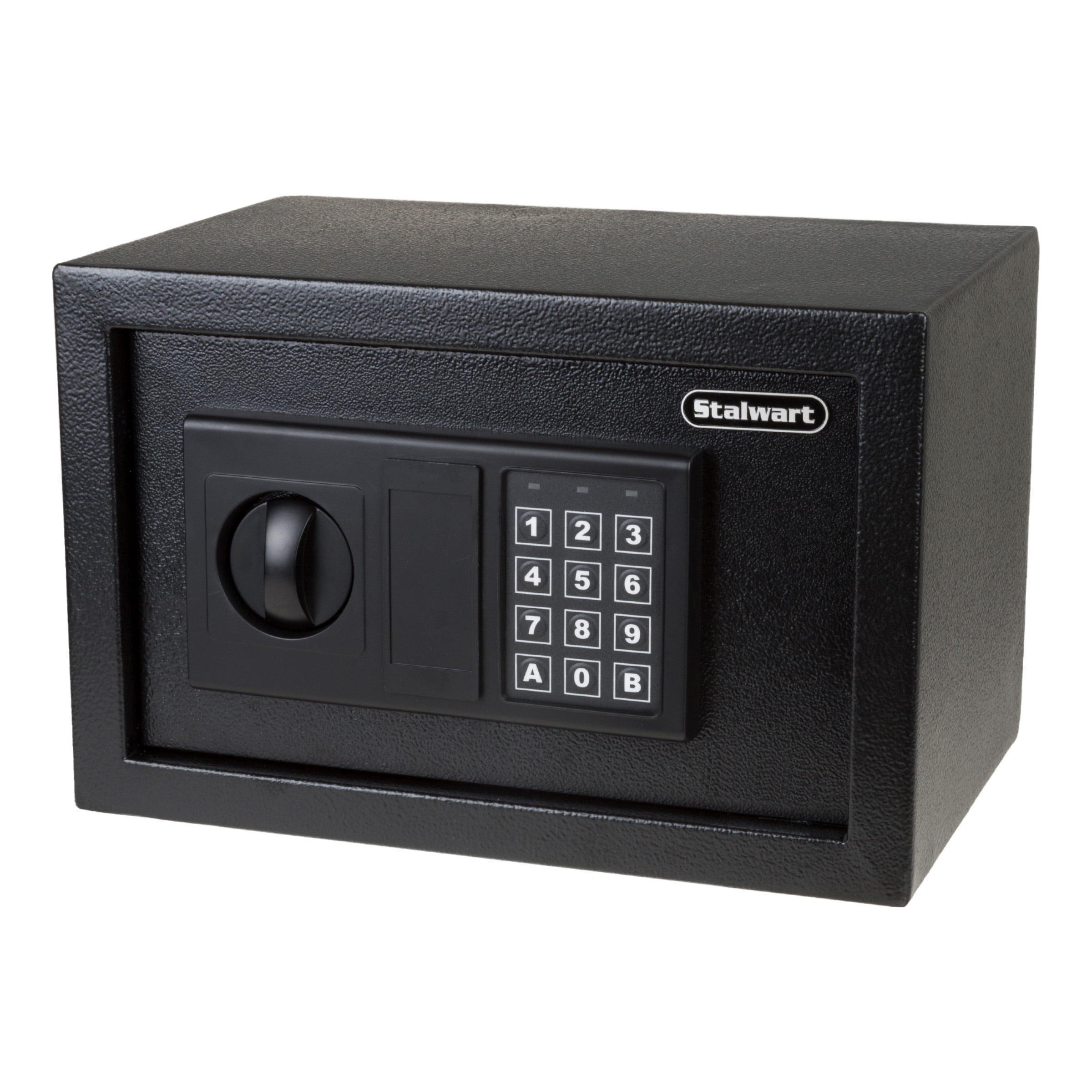 Stalwart Fire Resistant Steel Digital Safe Box with Keypad, Anti-theft Alarm and Manual Override Keys, Black