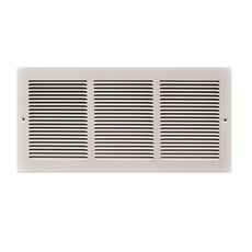 STAMPED FACE RETURN AIR GRILLE, FIXED CURVE BLADE, 14 IN. X 6 IN., WHITE per 5 Each