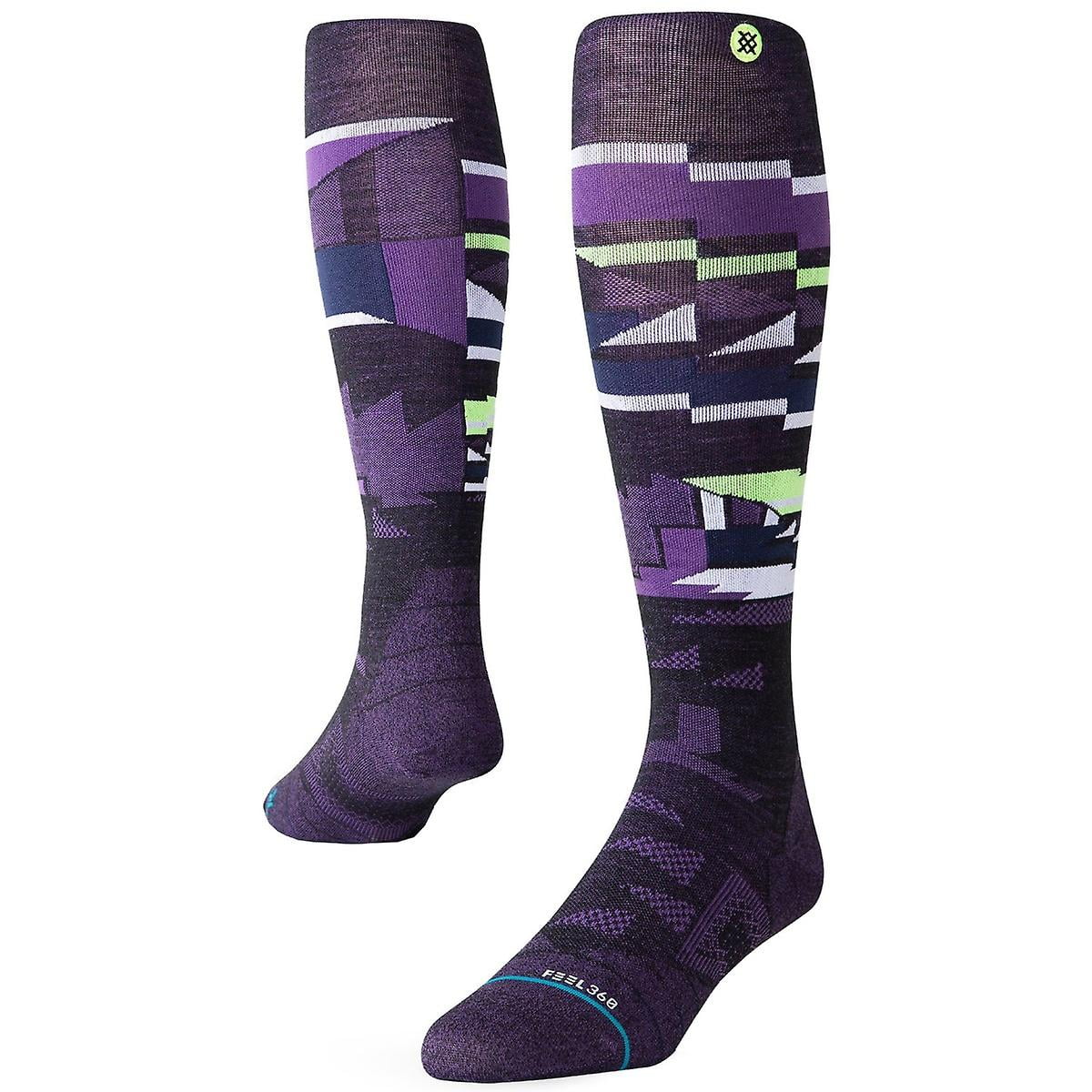STANCE ADULT SOCKS CTRL ALT DLT- SNOW ULTRALIGHT (BLACK/PURPLE) MEDIUM