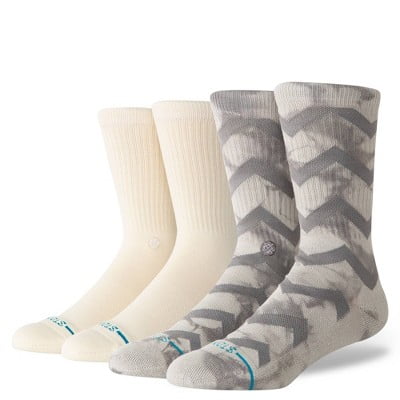 STANCE Men's Quick Stop Tie-Dye Crew Socks 2pk - Gray 6-12