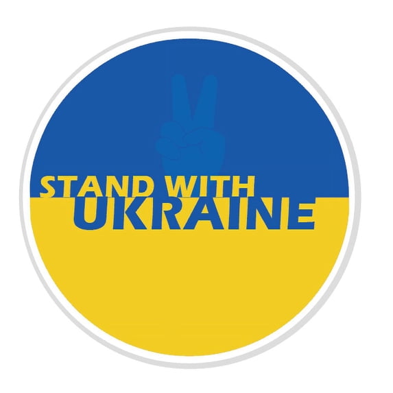 STAND WITH UKRAINE BUTTON - Ukrainian Flag, Original Artwork Brooch Pinback Button
