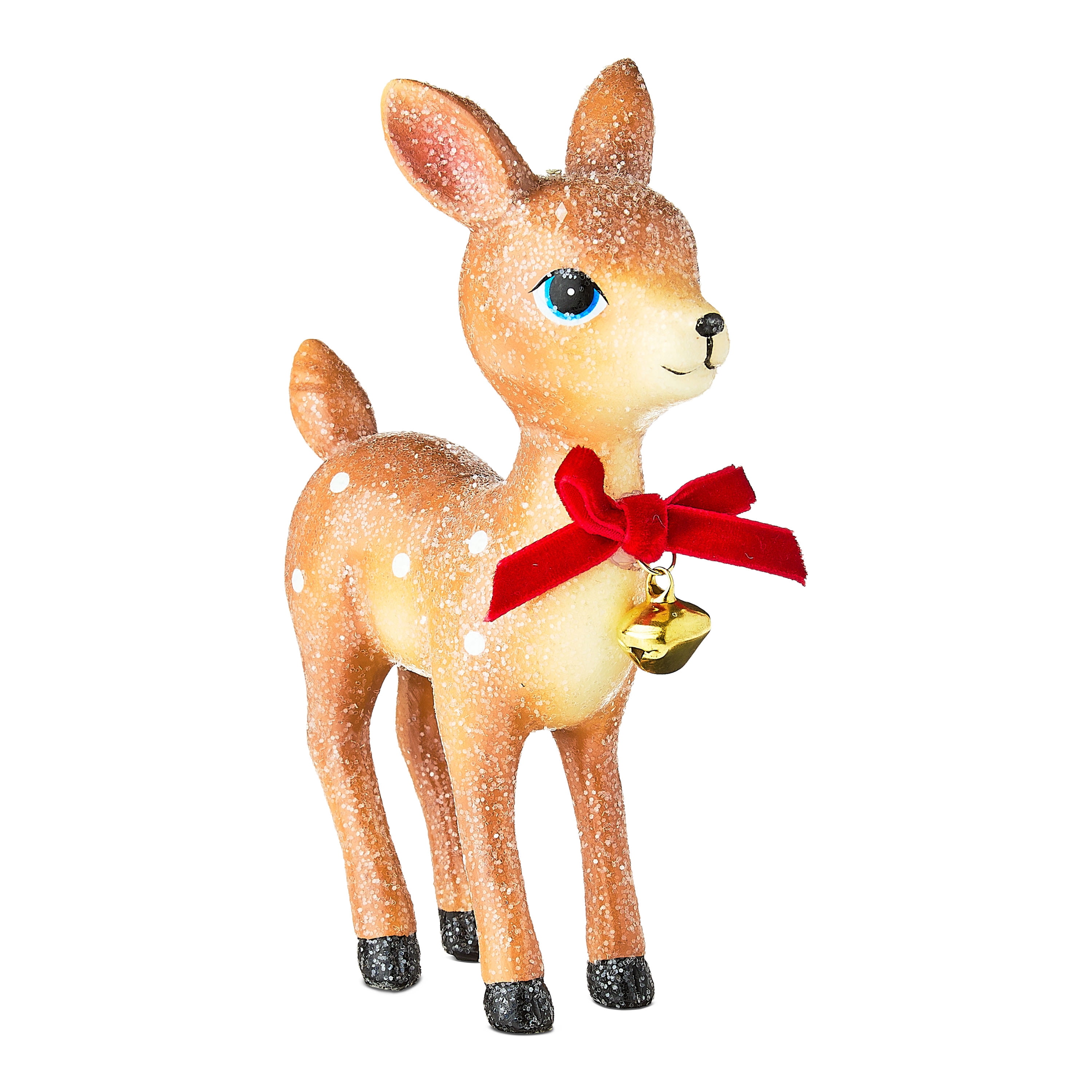 Standing Deer with Bell Christmas Tabletop Decoration, Brown, 5.31", by Holiday Time