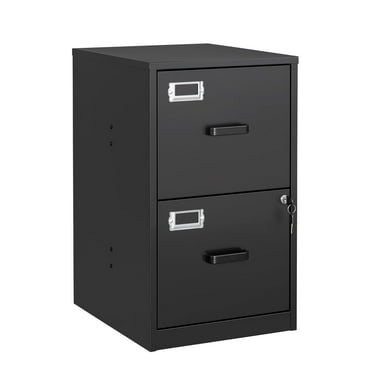 STANI 2 Drawer Filing Cabinet with Lock, Metal Vertical File Storage Cabinets for Home Office, Letter/A4 File Folders Storage, Assembly required (Black)