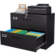 STANI 2 Drawers Lateral File Cabinet Metal Filing Cabinet with Lock Office Home Steel Lateral File Cabinet for A4 Legal/Letter Size, Assembly Required