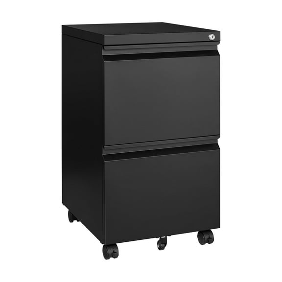 STANI 2 Drawers Mobile File Cabinet, Metal File Cabinets with Lock, Under Desk Rolling Filing Cabinet for Home Office Fit Letter/Legal/A4 Size (Fully Assembled,Black)